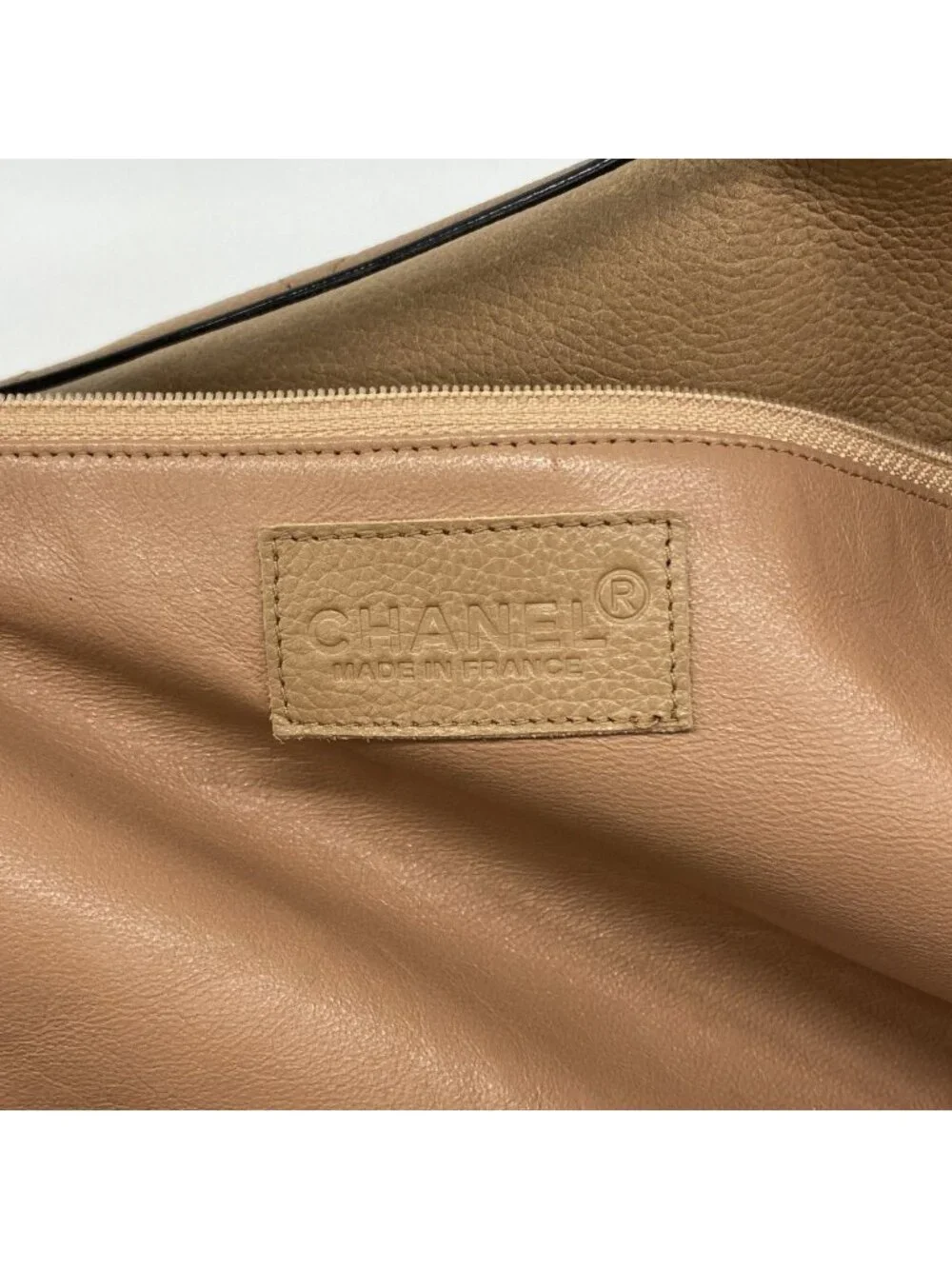 Chanel Boston Bag Sports Leather Brown Silver